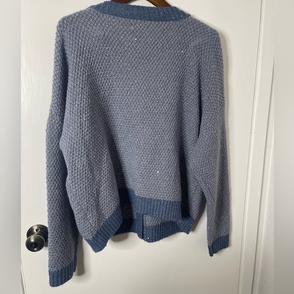 NWOT LC Lauren Conrad Trendy metallic blue cardigan - Picture 5 of 5